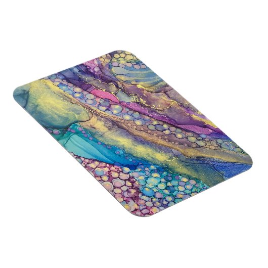 Kleurrijke Stippen Alcohol Ink Liquid Abstract Art Magneet (Rechterzijde)