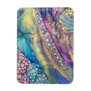 Kleurrijke Stippen Alcohol Ink Liquid Abstract Art Magneet