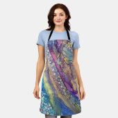 Kleurrijke Stippen Alcohol Ink Liquid Abstract Art Schort (Gedragen)