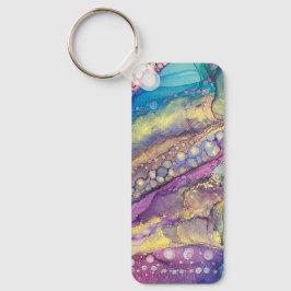 Kleurrijke Stippen Alcohol Ink Liquid Abstract Art Sleutelhanger