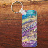 Kleurrijke Stippen Alcohol Ink Liquid Abstract Art Sleutelhanger (Voorkant)