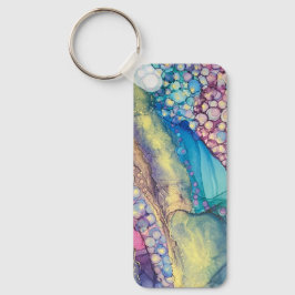Kleurrijke Stippen Alcohol Ink Liquid Abstract Art Sleutelhanger