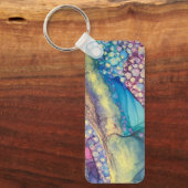 Kleurrijke Stippen Alcohol Ink Liquid Abstract Art Sleutelhanger (Voorkant)