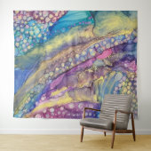 Kleurrijke Stippen Alcohol Ink Liquid Abstract Art Wandkleed (In Situ (horizontaal))