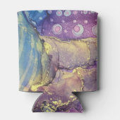 Kleurrijke Stippen Alcohol Ink Vloeibaar Abstract  Blikjeskoeler (Achterkant)