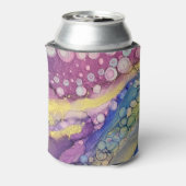 Kleurrijke Stippen Alcohol Ink Vloeibaar Abstract  Blikjeskoeler (Blikje Achterkant)