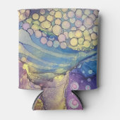 Kleurrijke Stippen Alcohol Ink Vloeibaar Abstract  Blikjeskoeler (Voorkant)