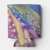 Kleurrijke Stippen Alcohol Ink Vloeibaar Abstract  Blikjeskoeler (Achterkant)