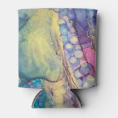 Kleurrijke Stippen Alcohol Ink Vloeibaar Abstract  Blikjeskoeler (Voorkant)