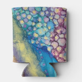 Kleurrijke Stippen Alcohol Ink Vloeibaar Abstract  Blikjeskoeler (Achterkant)