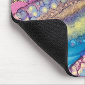 Kleurrijke Stippen Alcohol Ink Vloeibaar Abstract  Muismat (Hoek)