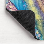 Kleurrijke Stippen Alcohol Ink Vloeibaar Abstract  Muismat (Hoek)