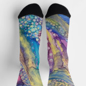 Kleurrijke Stippen Alcohol Ink Vloeibaar Abstract Sokken (Top)