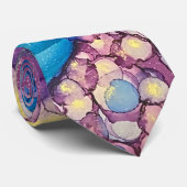 Kleurrijke Stippen Alcohol Ink Vloeibaar Abstract Stropdas (Opgerold)