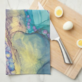 Kleurrijke Stippen Alcohol Ink Vloeibaar Abstract  Theedoek (Quarter Fold)