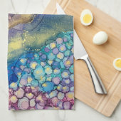 Kleurrijke Stippen Alcohol Ink Vloeibaar Abstract  Theedoek (Quarter Fold)