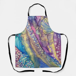 Kleurrijke Stippen Alcohol Ink Vloeibare Abstracte Schort