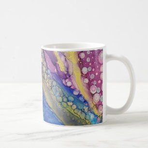 Kleurrijke Stippen Alcohol Inkt Vloeibare Abstract Koffiemok