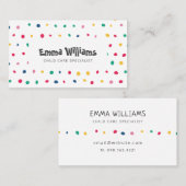 Kleurrijke Stippen Babyzittend Visitekaartje (Voorkant / Achterkant)