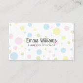 Kleurrijke Stippen Babyzittend Visitekaartje (Voorkant)