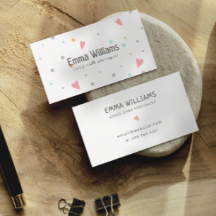 Kleurrijke Stippen Babyzittend Visitekaartje