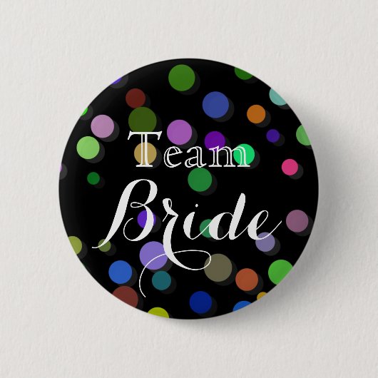 Kleurrijke Stippen Bruiloft Team Bruid Ronde Button 5,7 Cm (Voorkant)
