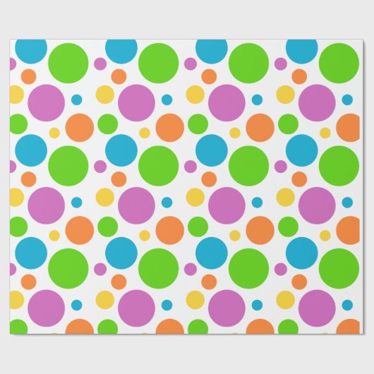 Kleurrijke Stippen Cadeaupapier (Vlak)