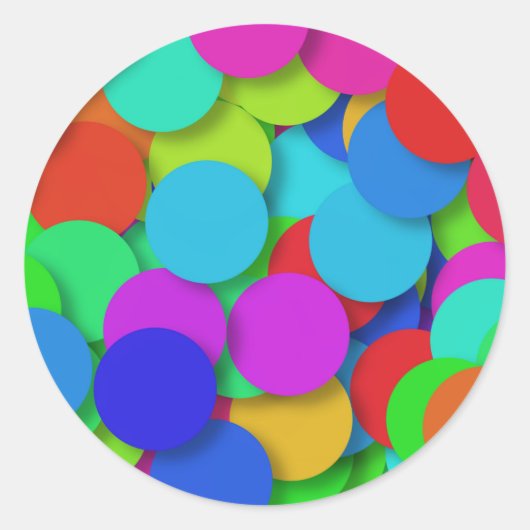 Kleurrijke Stippen cirkelpatroon Ronde Sticker (Voorkant)