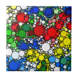 Kleurrijke Stippen cirkelpatroon Tegeltje