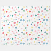 Kleurrijke Stippen Confetti  Fleece Deken (Voorkant (Horizontaal))
