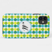Kleurrijke Stippen Custom Monogram iPhone case bla (Achterkant (horizontaal))