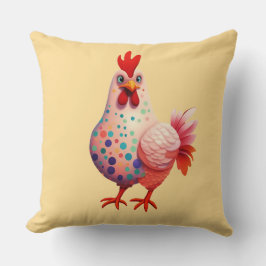 Kleurrijke Stippen Decorated Chicken Kussen