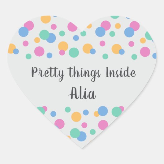 Kleurrijke stippen ding Inside Business-pakket Hart Sticker (Voorkant)