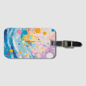 Kleurrijke Stippen druipt Spletters Bagagelabel (Voorkant (horizontaal))