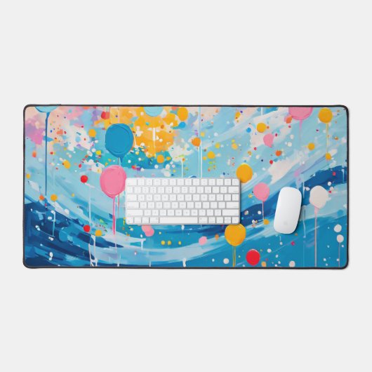 Kleurrijke Stippen druipt Spletters Bureaumat (Keyboard & Muis)
