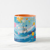 Kleurrijke Stippen druipt Spletters Mok (Midden)