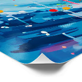 Kleurrijke Stippen druipt Spletters Perfect Poster (Hoek)