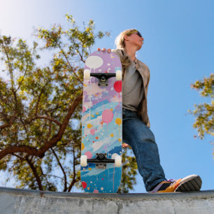 Kleurrijke Stippen druipt Spletters Persoonlijk Skateboard