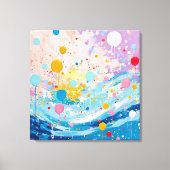 Kleurrijke Stippen Druppels Spetters Canvas Afdruk (Voorkant)