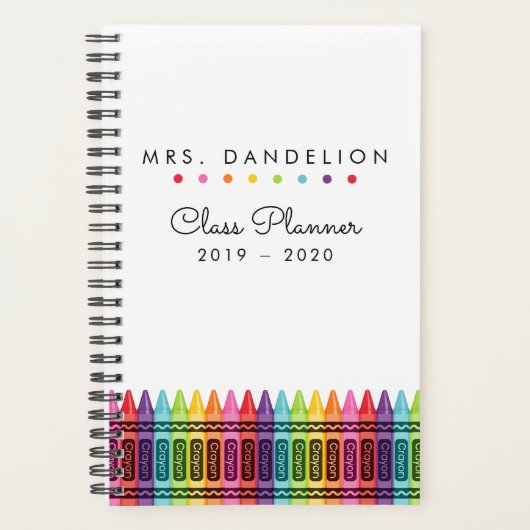 Kleurrijke Stippen Elementaire leerstof Leeg klasl Planner (Voorkant)
