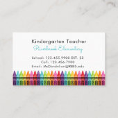 Kleurrijke Stippen Elementaire school leraar Visitekaartje (Achterkant)
