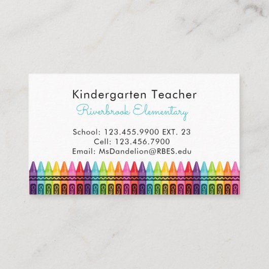 Kleurrijke Stippen Elementaire school leraar Visitekaartje (Achterkant)