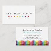 Kleurrijke Stippen Elementaire school leraar Visitekaartje (Voorkant / Achterkant)