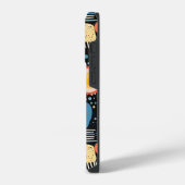 Kleurrijke stippen en abstract vormpatroon iPhone hoesje (Linkerkant)