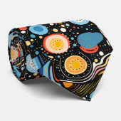 Kleurrijke stippen en abstract vormpatroon stropdas (Opgerold)