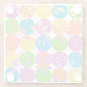 Kleurrijke Stippen en Leaf Pattern 1980s Style Ond Glazen Onderzetter (Achterkant)