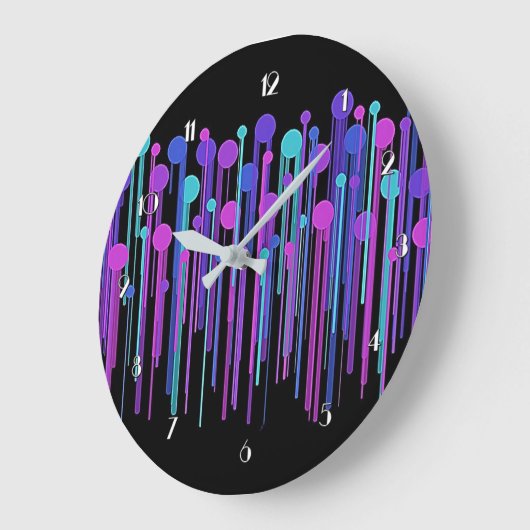 Kleurrijke Stippen en schijven wandklok (Hoek)