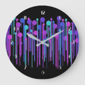 Kleurrijke Stippen en schijven wandklok (Voorkant)