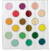 Kleurrijke stippen en wit douchegordijn (Voorkant)