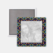 Kleurrijke stippen fotoframe magneet (Voorkant / Achterkant)